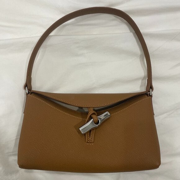 Longchamp Le Roseau Handbag Small in brown leather
